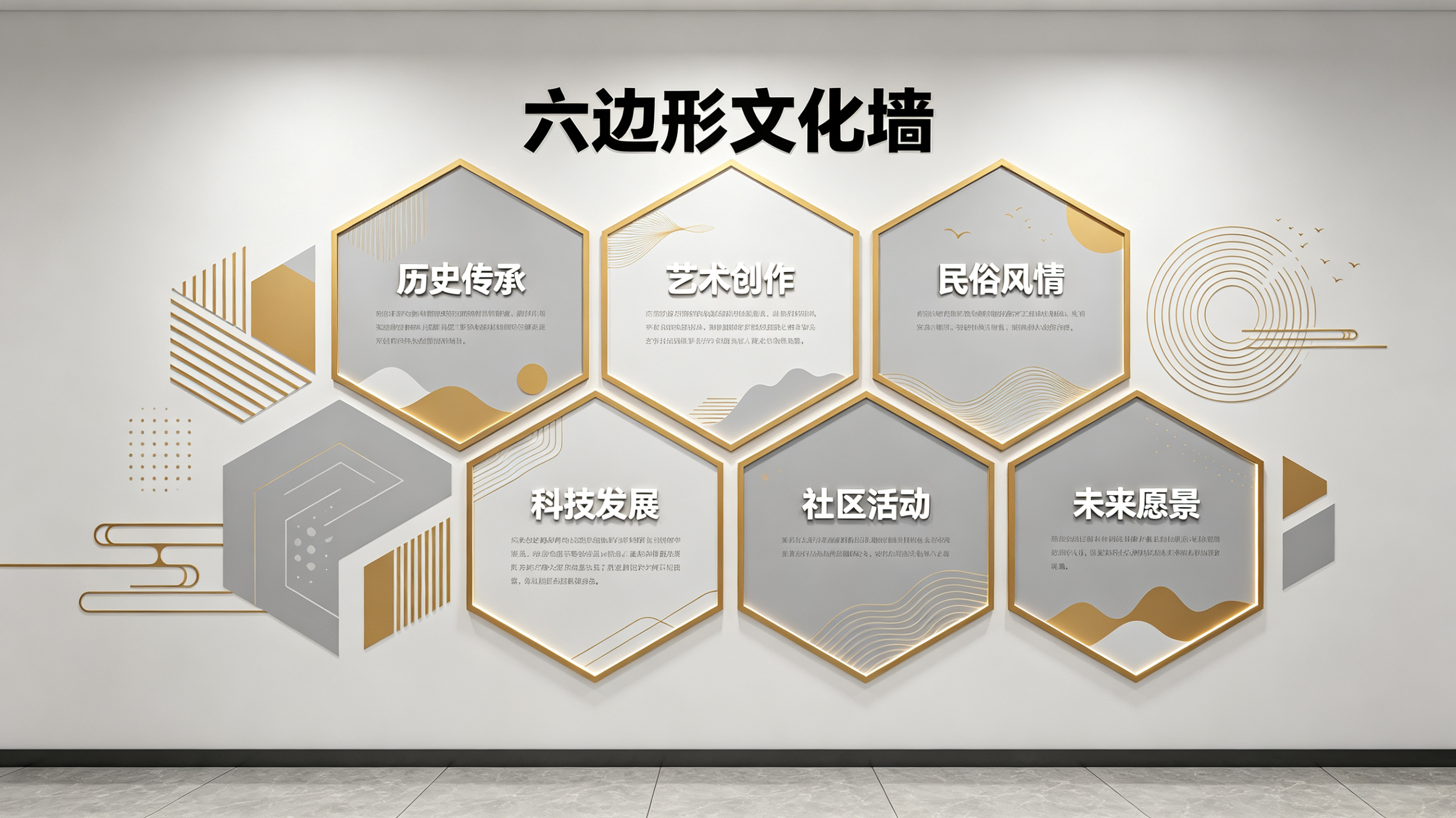 文山企业文化墙 | 六边形信息美学